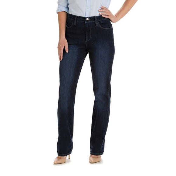 Womens LEE Jeans 10 Tall Classic Fit Straight Leg Blue Midrise Stretch Casual - Picture 1 of 6
